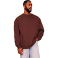 Chocolate - Front - Casual Classics Mens Ringspun Cotton Tall Oversized Sweatshirt