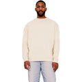 Ecru - Front - Casual Classics Mens Ringspun Cotton Extended Neckline Oversized Sweatshirt