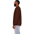 Chocolate - Side - Casual Classics Mens Ringspun Cotton Extended Neckline Oversized Sweatshirt
