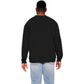 Black - Back - Casual Classics Mens Ringspun Cotton Extended Neckline Oversized Sweatshirt