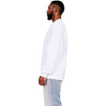 White - Side - Casual Classics Mens Ringspun Cotton Extended Neckline Oversized Sweatshirt