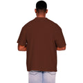 Chocolate - Back - Casual Classics Mens Ringspun Cotton Extended Neckline T-Shirt