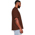Chocolate - Side - Casual Classics Mens Ringspun Cotton Extended Neckline T-Shirt