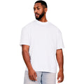 White - Front - Casual Classics Mens Ringspun Cotton Extended Neckline T-Shirt