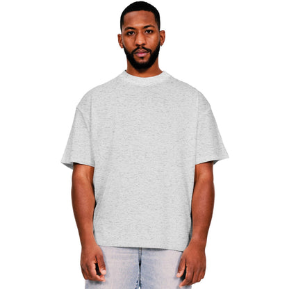 Heather Grey - Front - Casual Classics Mens Ringspun Cotton Extended Neckline T-Shirt