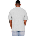 Heather Grey - Back - Casual Classics Mens Ringspun Cotton Extended Neckline Oversized T-Shirt