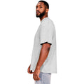 Heather Grey - Side - Casual Classics Mens Ringspun Cotton Extended Neckline Oversized T-Shirt