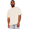 Ecru - Front - Casual Classics Mens Ringspun Cotton Extended Neckline Oversized T-Shirt