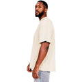 Ecru - Side - Casual Classics Mens Ringspun Cotton Extended Neckline Oversized T-Shirt