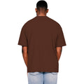 Chocolate - Back - Casual Classics Mens Ringspun Cotton Extended Neckline Oversized T-Shirt