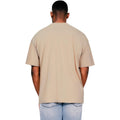 Sand - Back - Casual Classics Mens Ringspun Cotton Extended Neckline Oversized T-Shirt