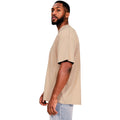 Sand - Side - Casual Classics Mens Ringspun Cotton Extended Neckline Oversized T-Shirt