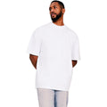 White - Front - Casual Classics Mens Ringspun Cotton Extended Neckline Tall Oversized T-Shirt