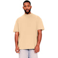 Sand - Front - Casual Classics Mens Ringspun Cotton Extended Neckline Tall Oversized T-Shirt