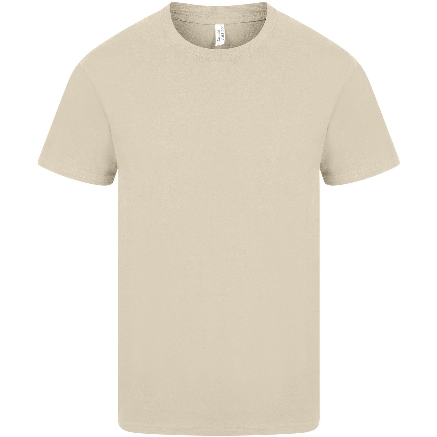 Sand - Front - Casual Classics Mens Ringspun Cotton Longline T-Shirt