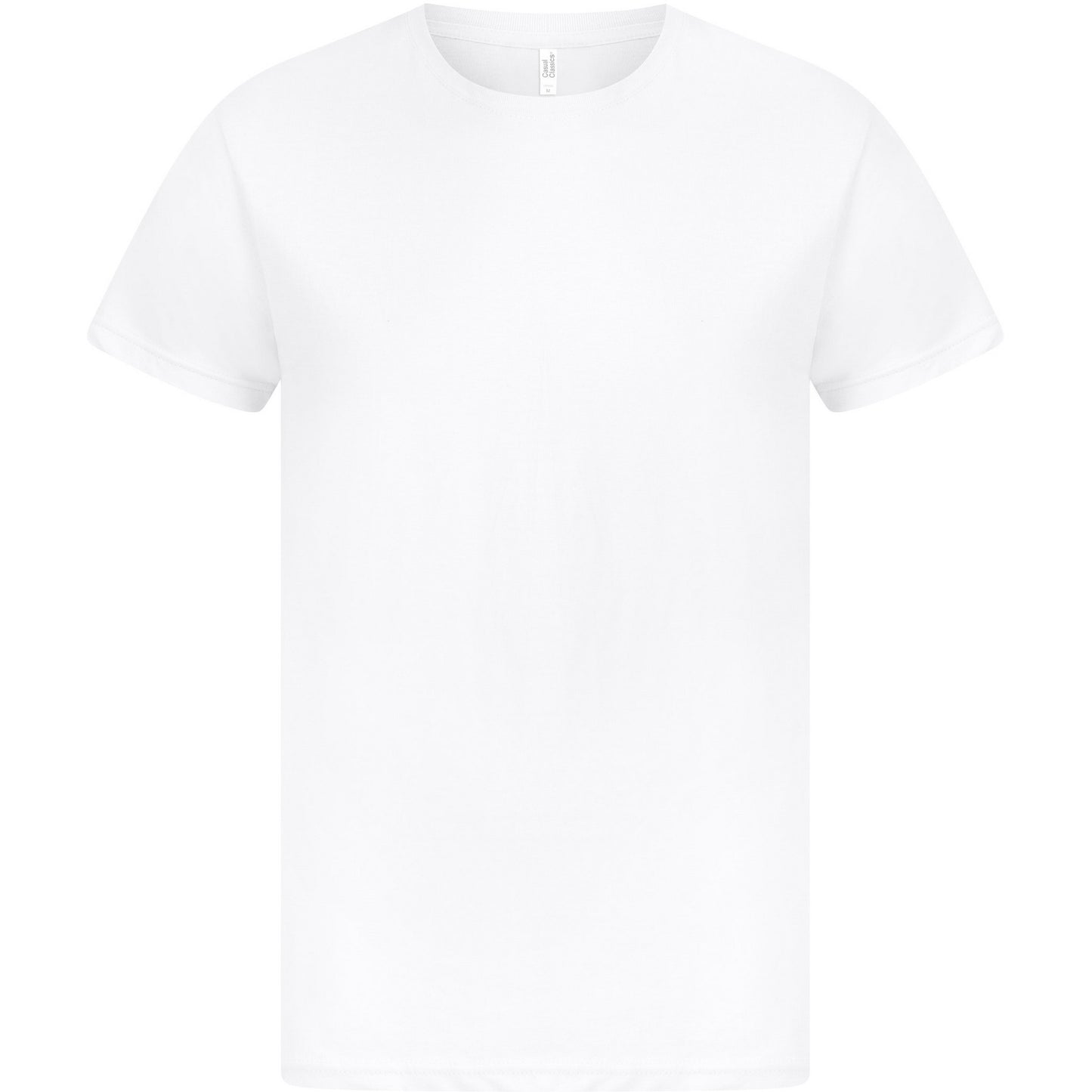 White - Front - Casual Classics Mens Ringspun Cotton Longline T-Shirt