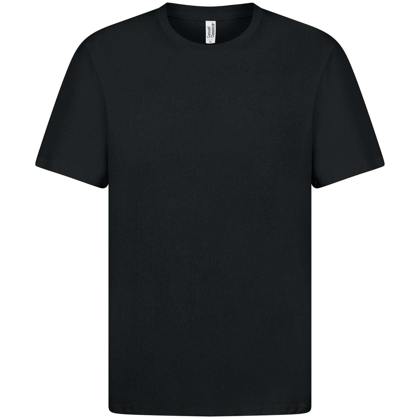 Black - Front - Casual Classics Mens Ringspun Cotton Longline T-Shirt