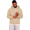 Sand - Front - Casual Classics Mens Core Ringspun Cotton Full Zip Hoodie
