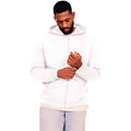 White - Front - Casual Classics Mens Core Ringspun Cotton Full Zip Hoodie