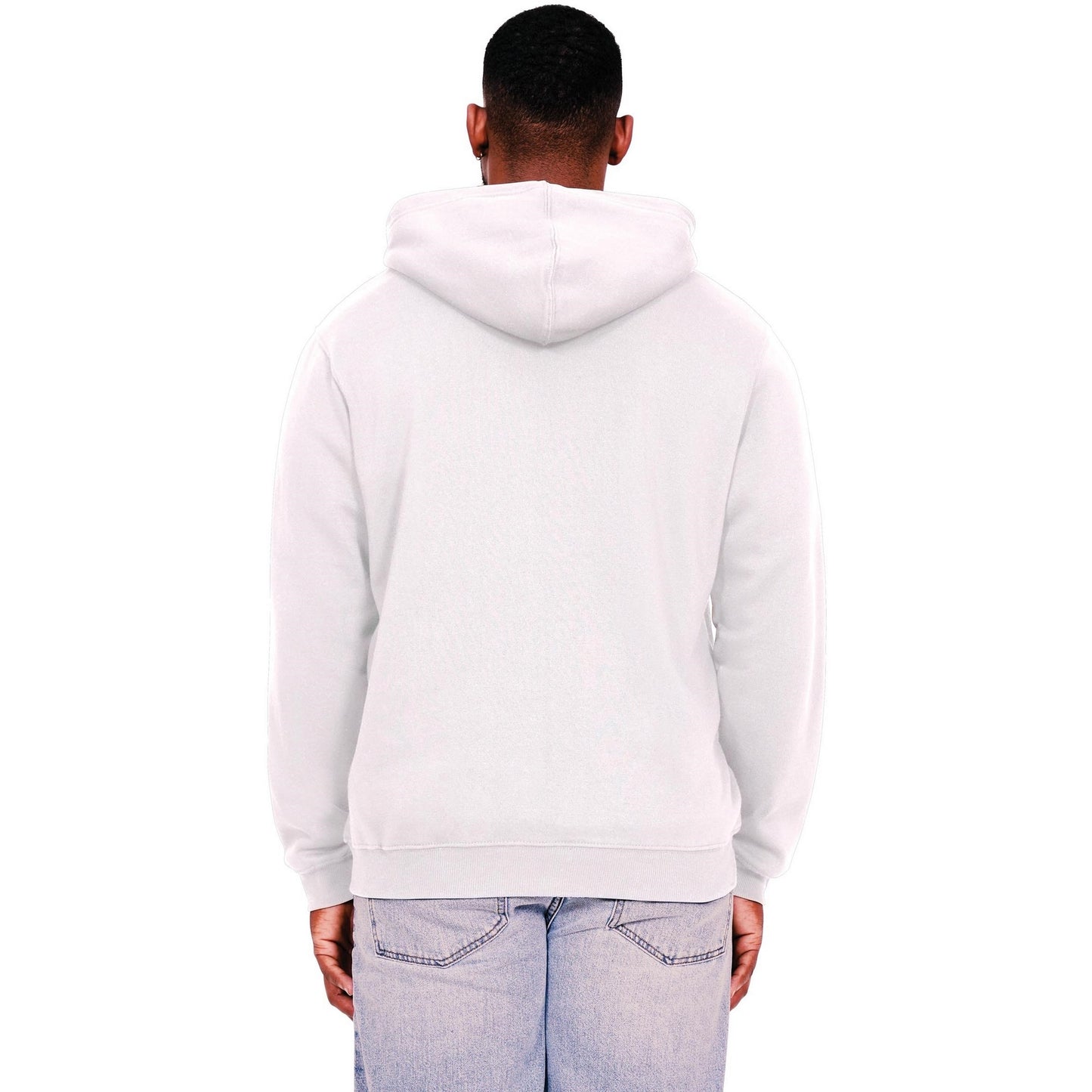 White - Back - Casual Classics Mens Core Ringspun Cotton Full Zip Hoodie