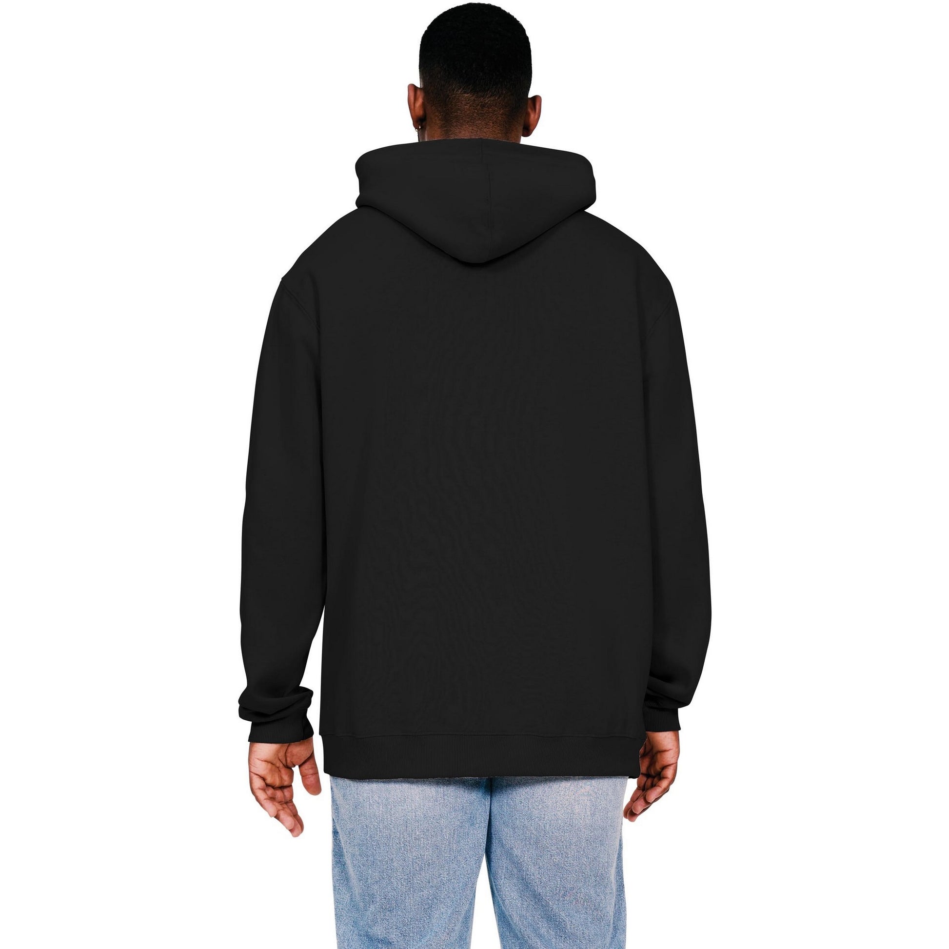 Black - Back - Casual Classics Mens Ringspun Cotton Tall Oversized Hoodie
