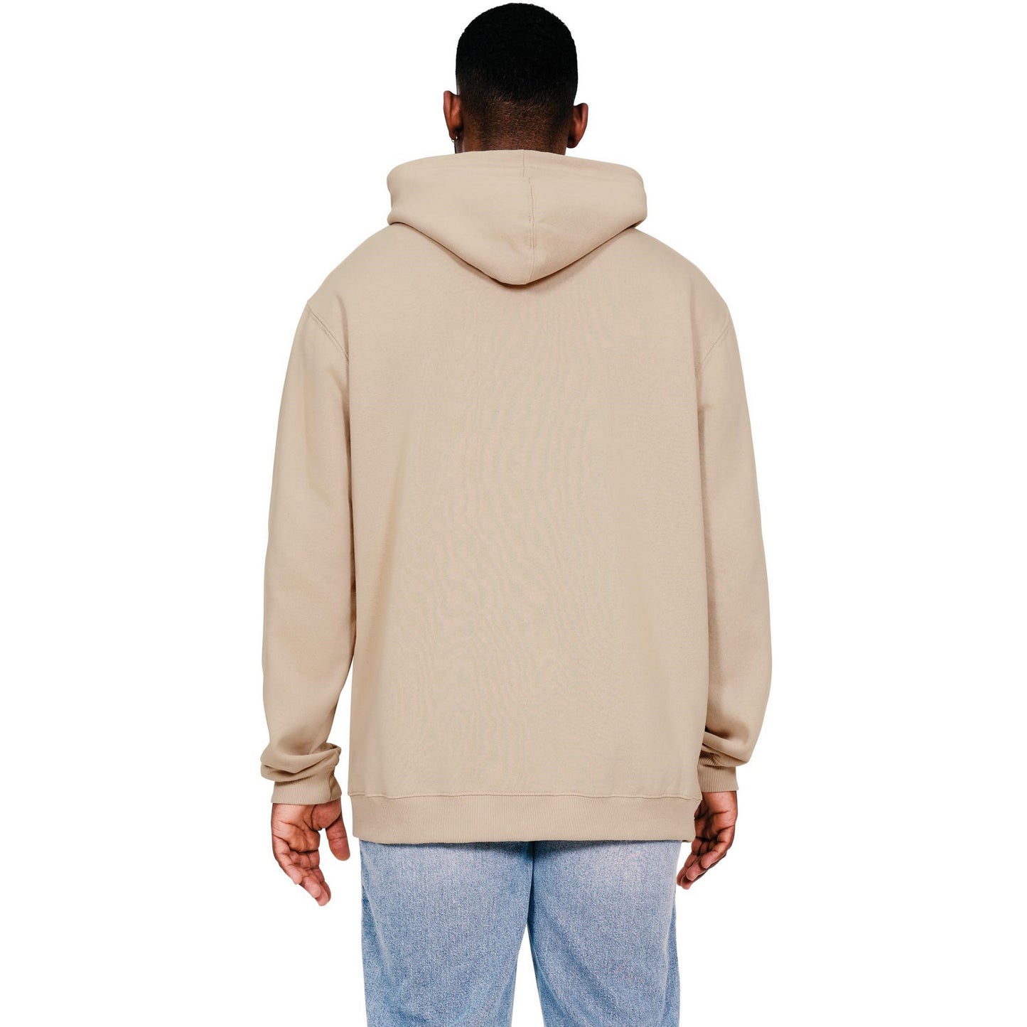 Sand - Back - Casual Classics Mens Ringspun Cotton Tall Oversized Hoodie