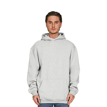 Ash Grey - Front - Casual Classics Mens Ringspun Cotton Tall Oversized Hoodie