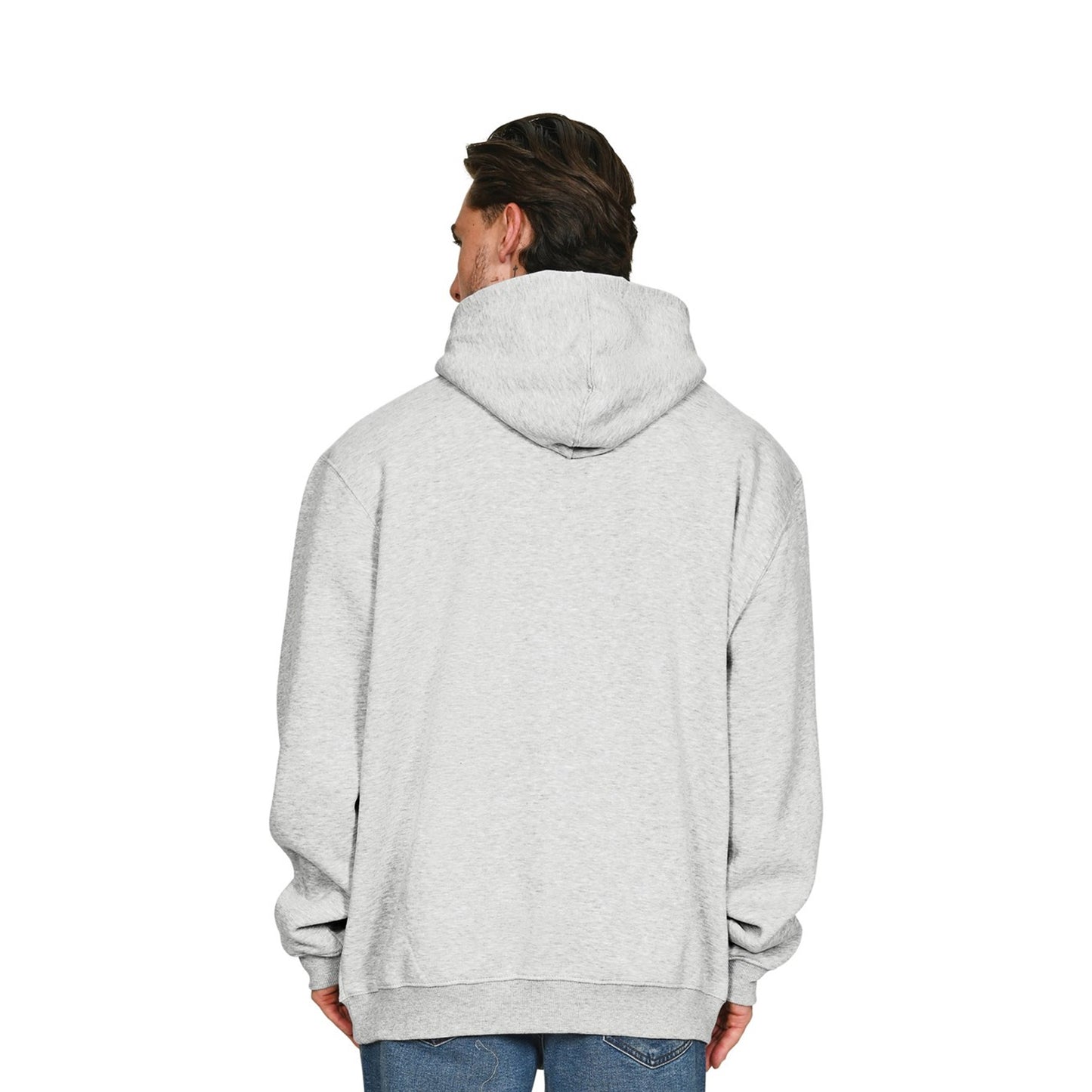 Ash Grey - Back - Casual Classics Mens Ringspun Cotton Tall Oversized Hoodie