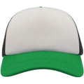 White-Black-Green - Side - Atlantis Unisex Adult Rapper 5 Panel Trucker Cap