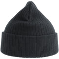 Dark Grey Melange - Back - Atlantis Unisex Adult Rio Ribbed Recycled Beanie