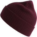 Burgundy - Front - Atlantis Unisex Adult Rio Ribbed Recycled Beanie