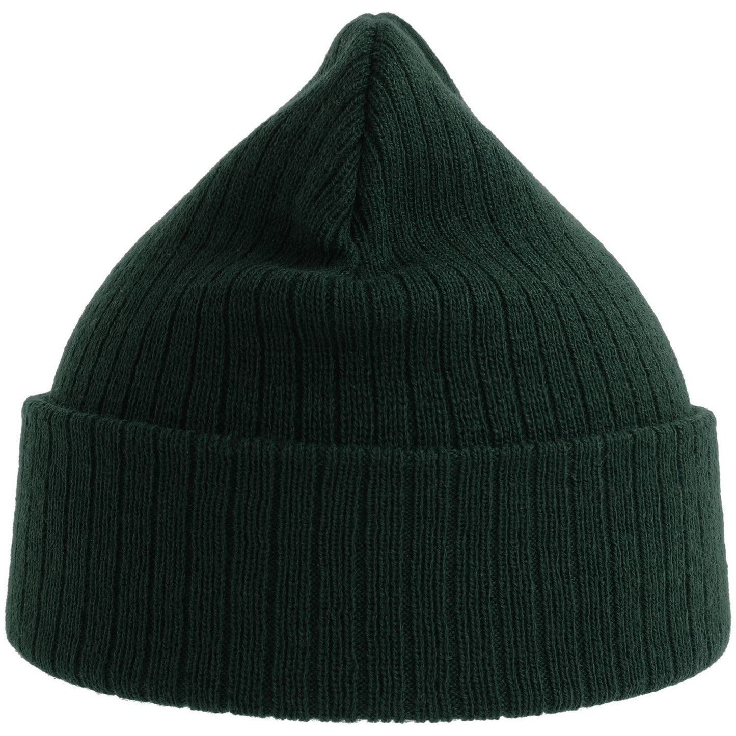 Bottle Green - Back - Atlantis Unisex Adult Rio Ribbed Recycled Beanie