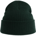 Bottle Green - Side - Atlantis Unisex Adult Rio Ribbed Recycled Beanie