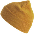 Mustard - Front - Atlantis Unisex Adult Rio Ribbed Recycled Beanie