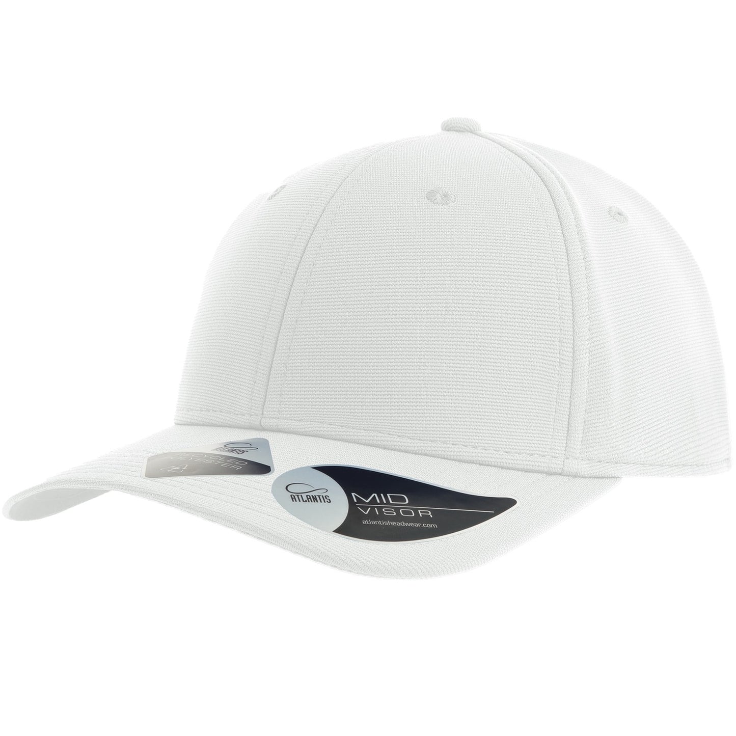White - Front - Atlantis Unisex Adult Sand 6 Panel Recycled Cap