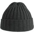 Dark Grey Melange - Back - Atlantis Unisex Adult Shore Chunky Recycled Beanie