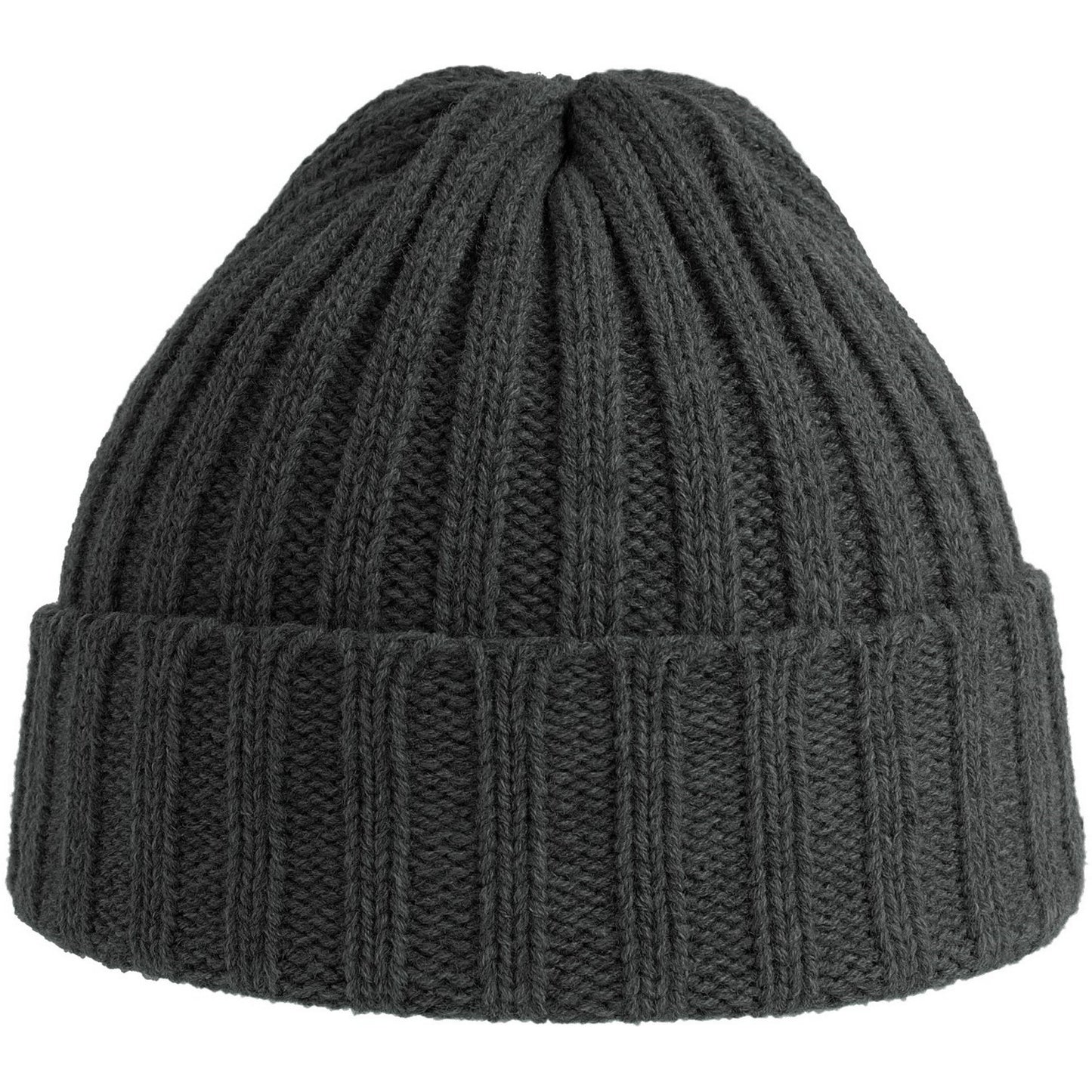 Dark Grey Melange - Back - Atlantis Unisex Adult Shore Chunky Recycled Beanie