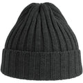 Dark Grey Melange - Side - Atlantis Unisex Adult Shore Chunky Recycled Beanie