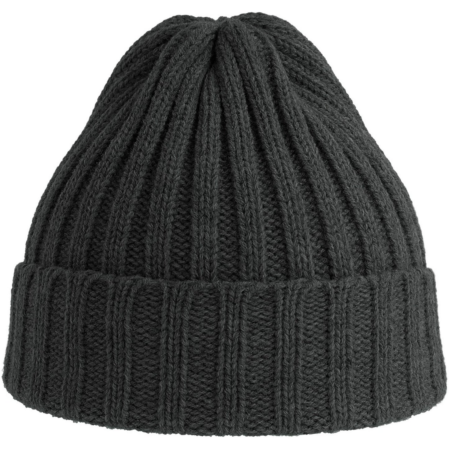Dark Grey Melange - Side - Atlantis Unisex Adult Shore Chunky Recycled Beanie