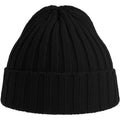 Black - Side - Atlantis Unisex Adult Shore Chunky Recycled Beanie