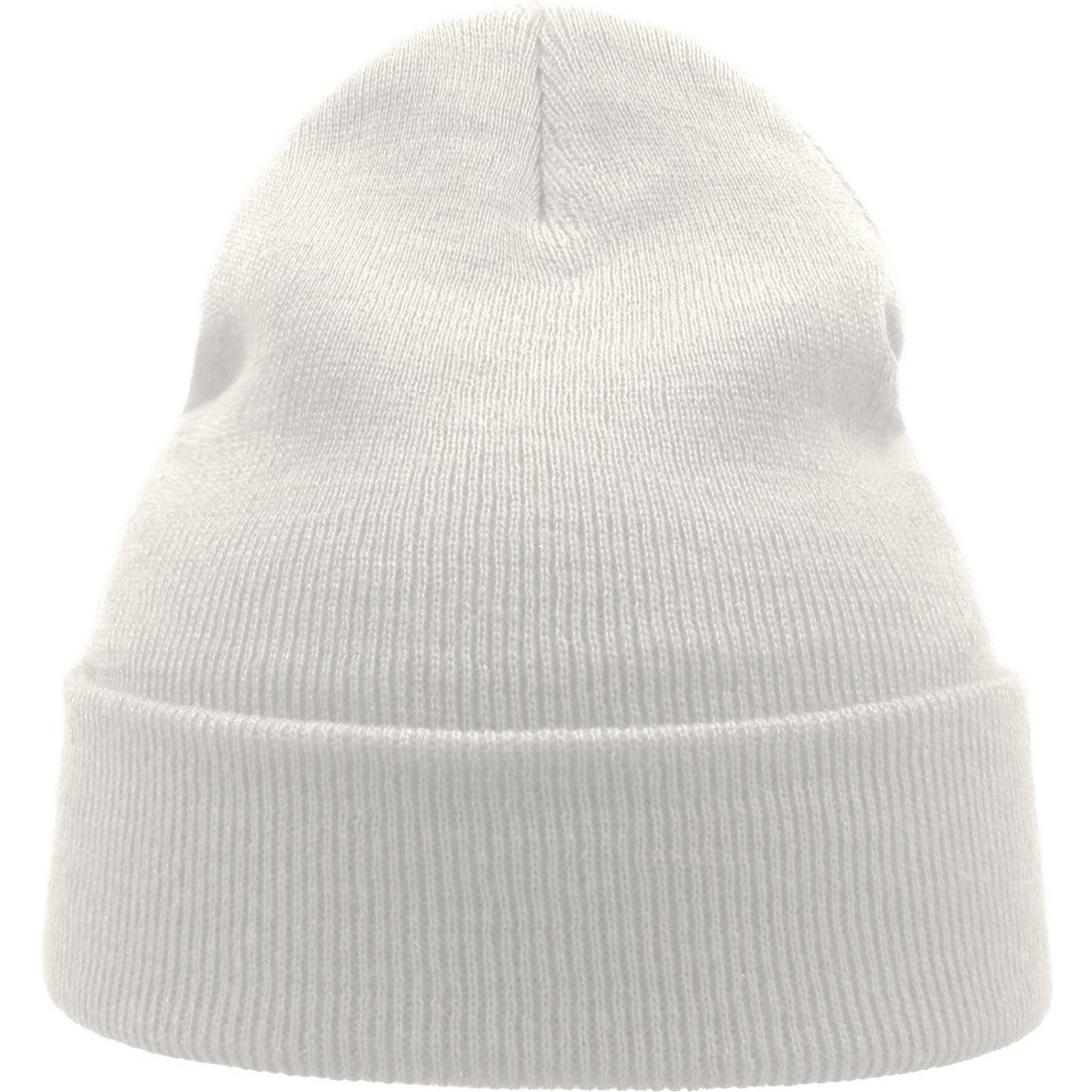 White - Side - Atlantis Unisex Adult Wind Recycled Cuffed Beanie