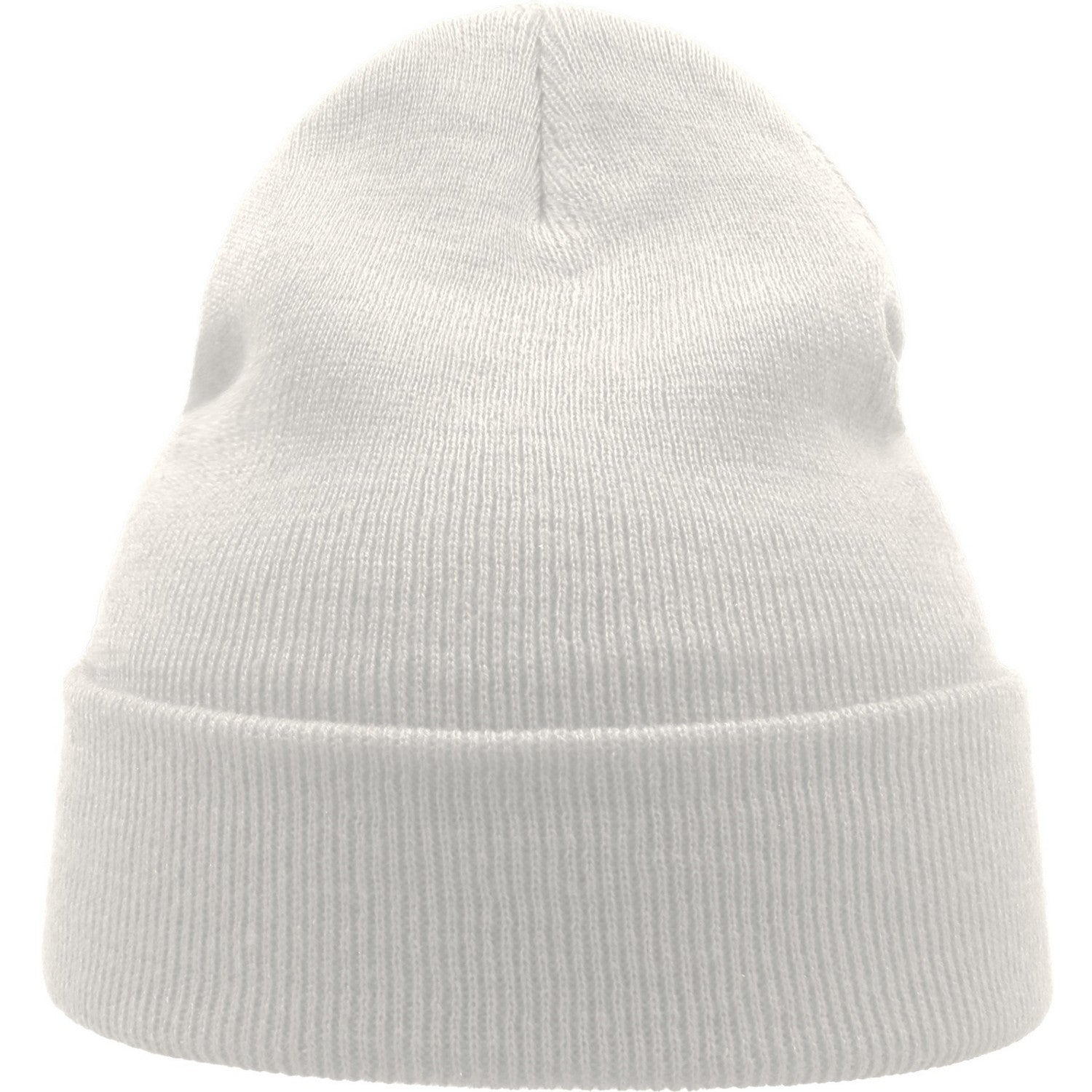 White - Side - Atlantis Unisex Adult Wind Recycled Cuffed Beanie