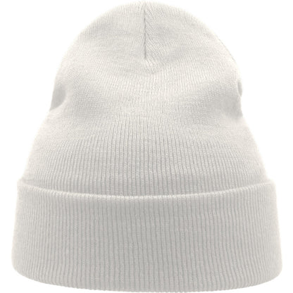 White - Side - Atlantis Unisex Adult Wind Recycled Cuffed Beanie