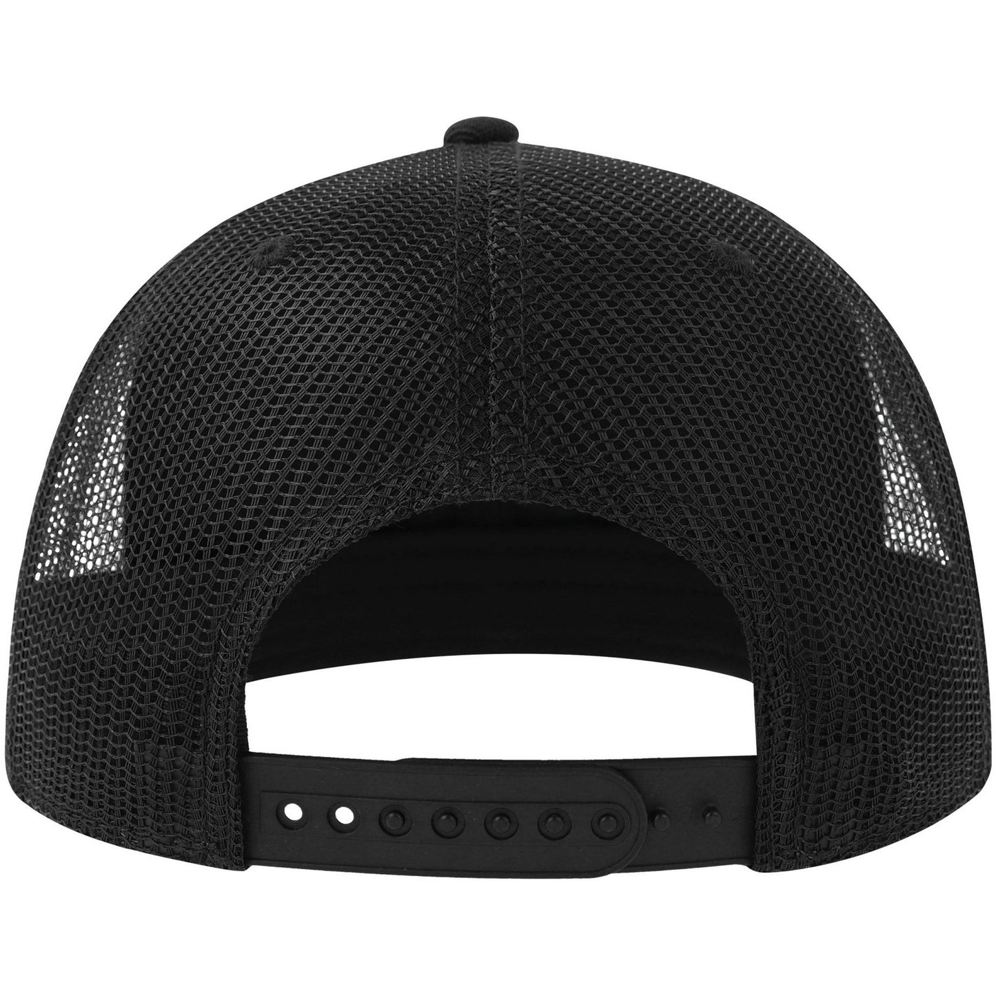 Black - Back - Atlantis Unisex Adult Mesh 6 Panel Trucker Cap