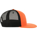 Orange-Black - Side - Atlantis Unisex Adult Mesh 6 Panel Trucker Cap