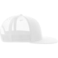 White - Side - Atlantis Unisex Adult Mesh 6 Panel Trucker Cap