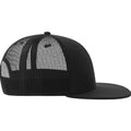 Black - Side - Atlantis Unisex Adult Mesh 6 Panel Trucker Cap