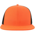 Orange-Black - Front - Atlantis Unisex Adult Mesh 6 Panel Trucker Cap