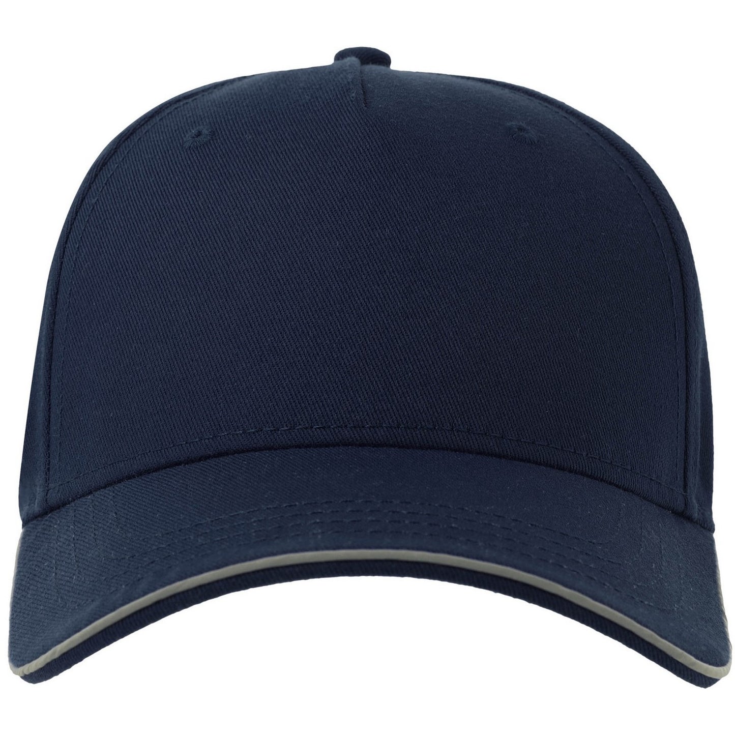 Navy - Front - Atlantis Unisex Adult Reflective Sustainable 5 Panel Baseball Cap