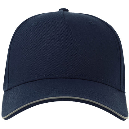 Navy - Front - Atlantis Unisex Adult Reflective Sustainable 5 Panel Baseball Cap